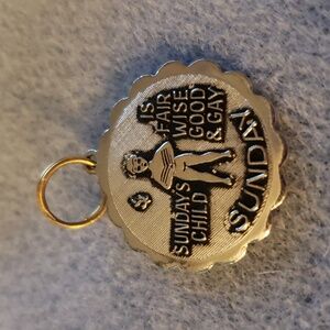 Sarah Coventry Vintage Sunday's Child Silvertone Pendant